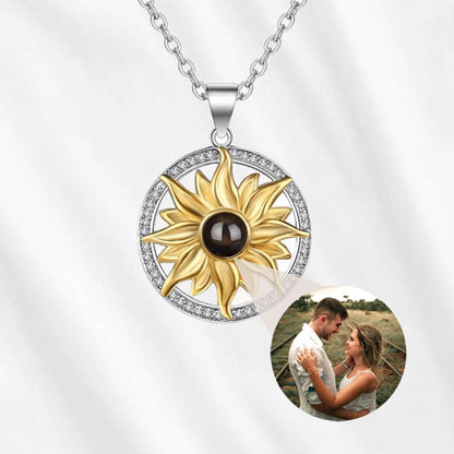 Sun Photo Projection Necklace for Him Husband Father Boyfriend Gift