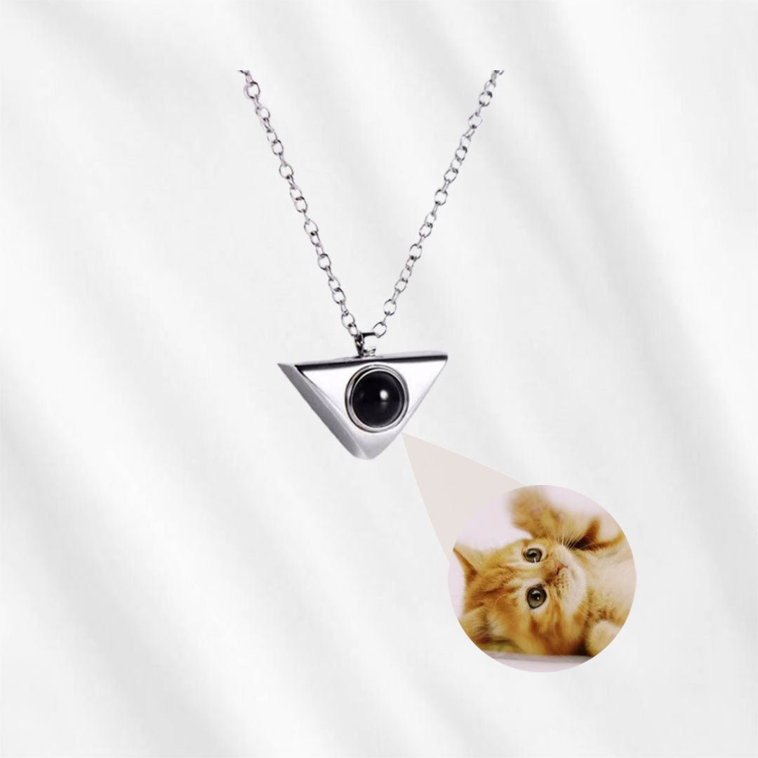 Photo Projection Necklace Triangle Magnified Picture Necklace