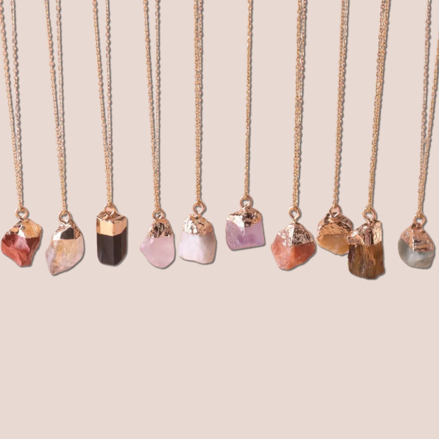 Raw Cut Lucky Charm Gemstone Necklace