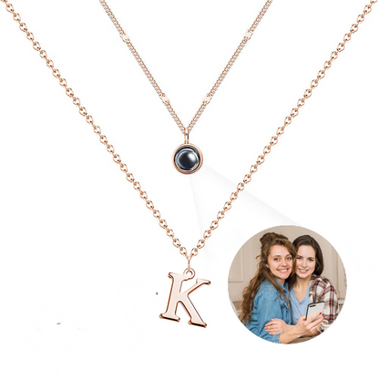 Custom Pave Initial Double Necklace