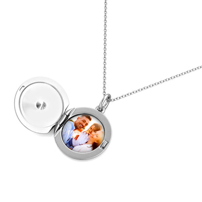 Photo Locket Necklace with Picture Inside - Silver