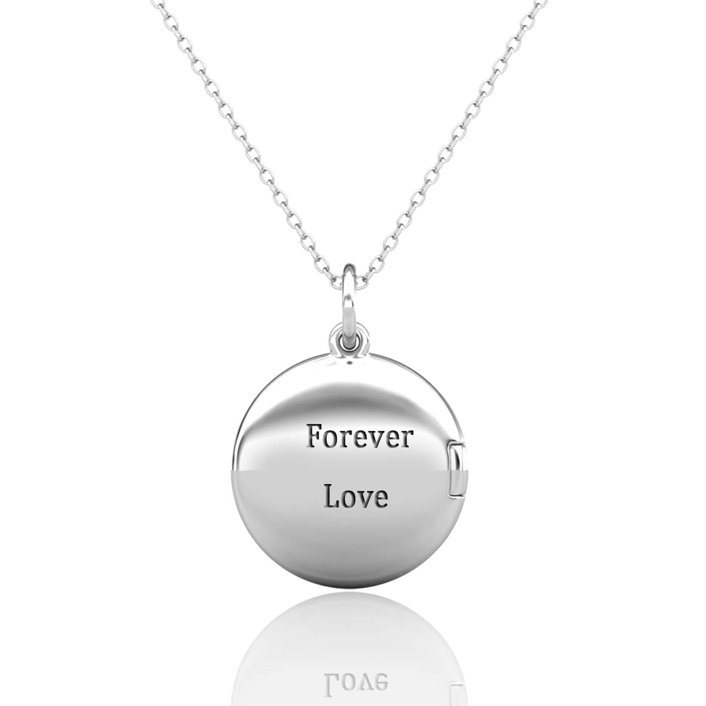 Photo Locket Necklace with Picture Inside - Silver