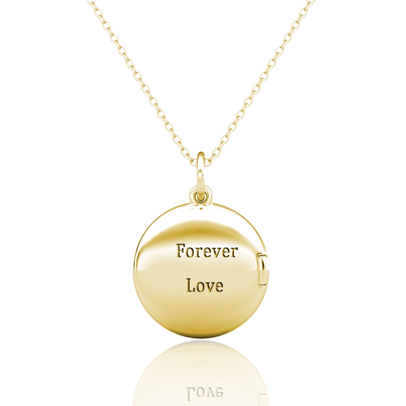 Photo Locket Necklace with Picture Inside - Gold