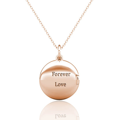 Photo Locket Necklace with Picture Inside - Rose Gold