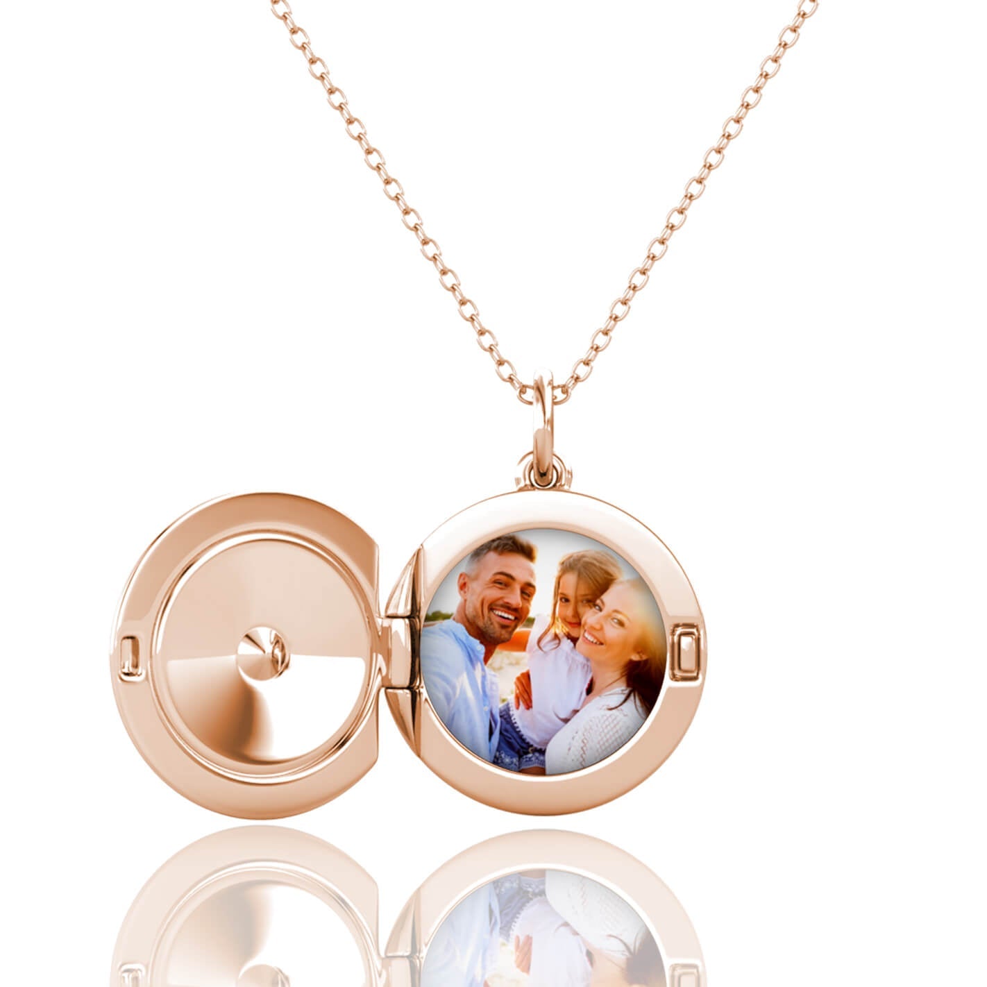 Photo Locket Necklace with Picture Inside - Rose Gold