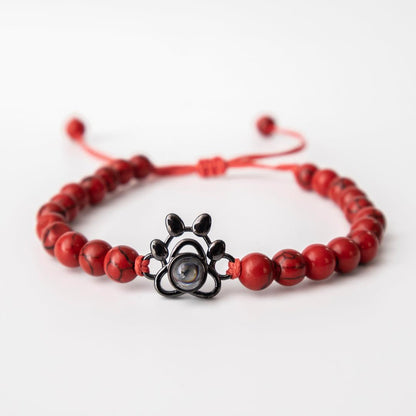 Eternity's Coastal Paw Beaded Photo Bracelet