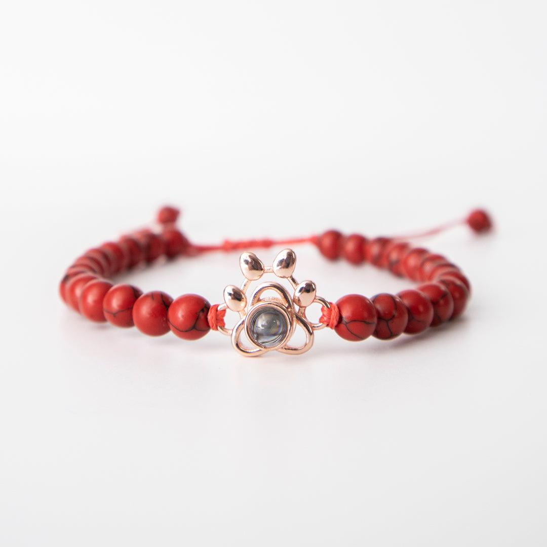 Eternity's Coastal Paw Beaded Photo Bracelet