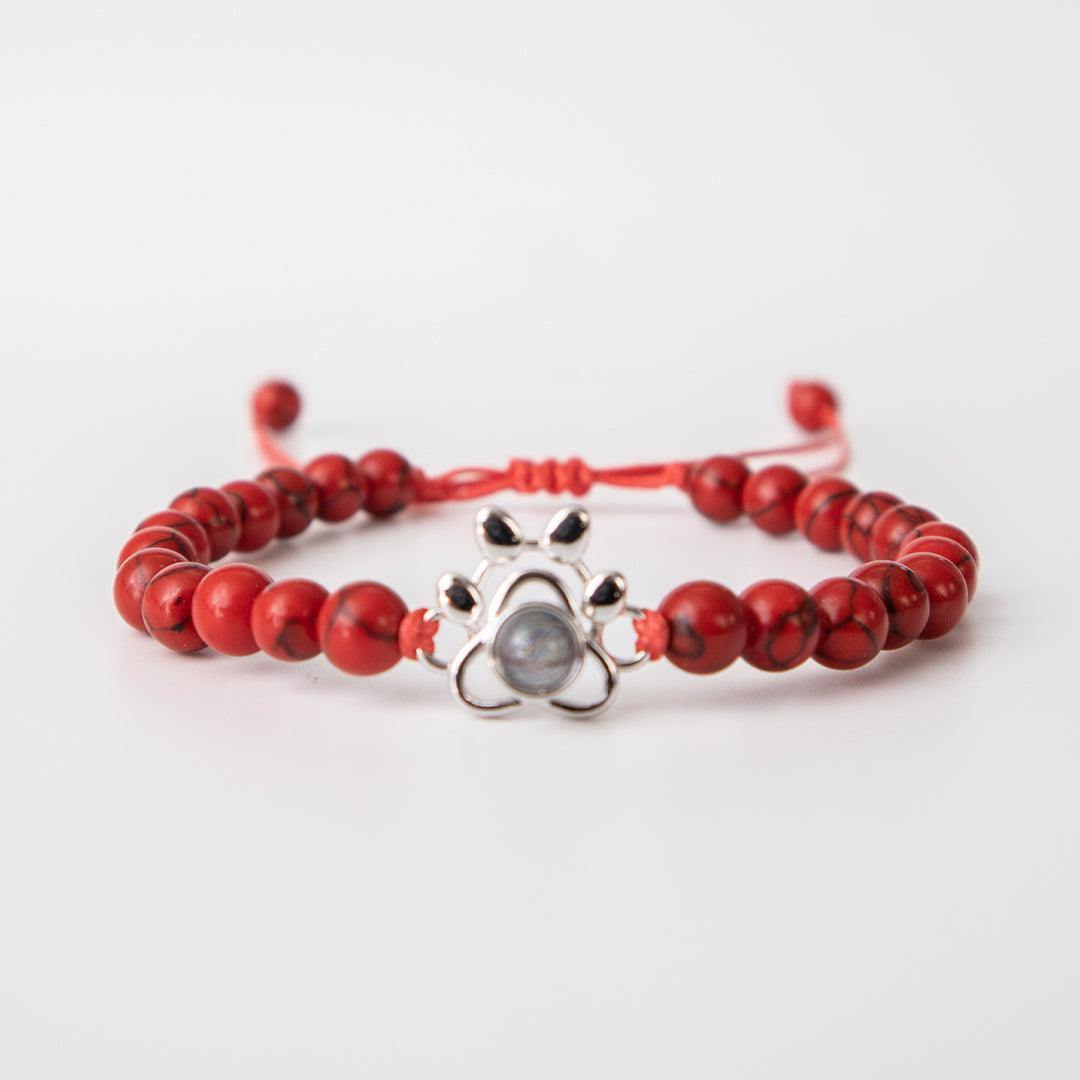 Eternity's Coastal Paw Beaded Photo Bracelet