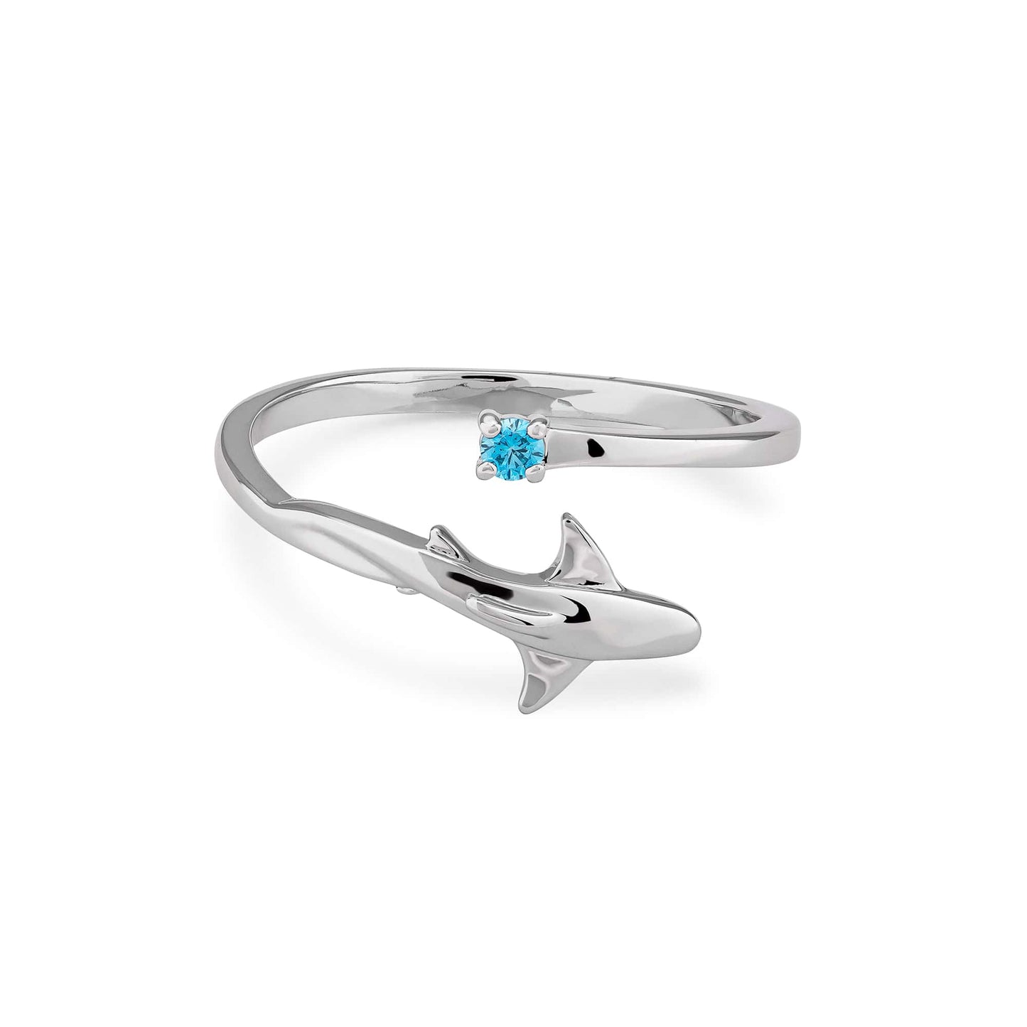 Shark Wrap Ring With Gem