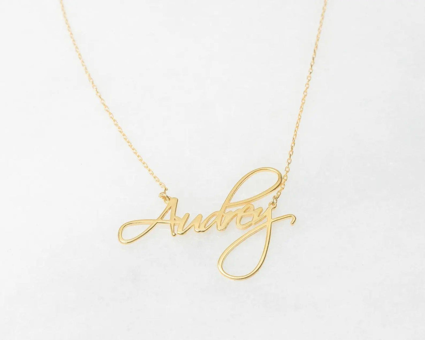 Signature Script Nameplate Necklace