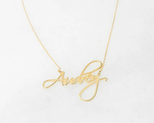 Signature Script Nameplate Necklace