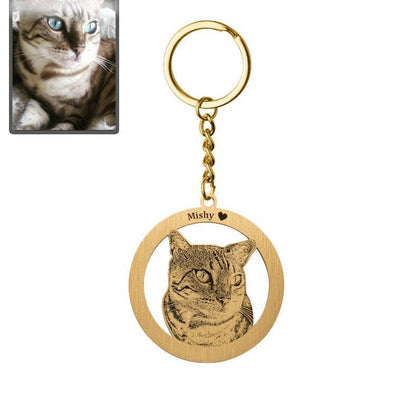 Silhouette Halo Life-Like Cat Keychain