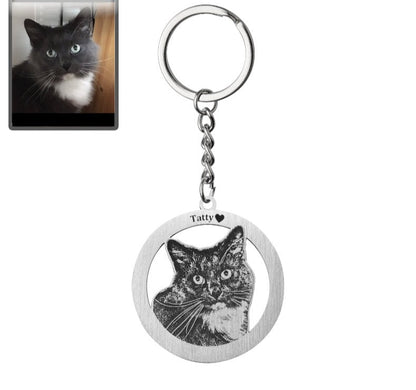 Silhouette Halo Life-Like Cat Keychain