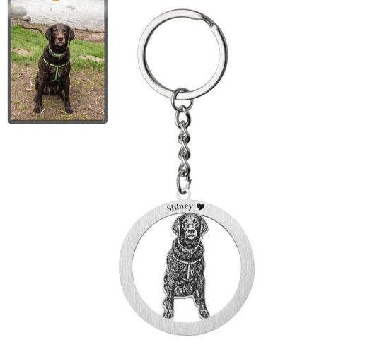 Silhouette Halo Life-Like Dog Keychain