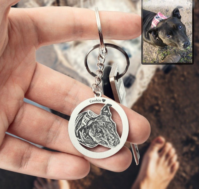 Silhouette Halo Life-Like Dog Keychain