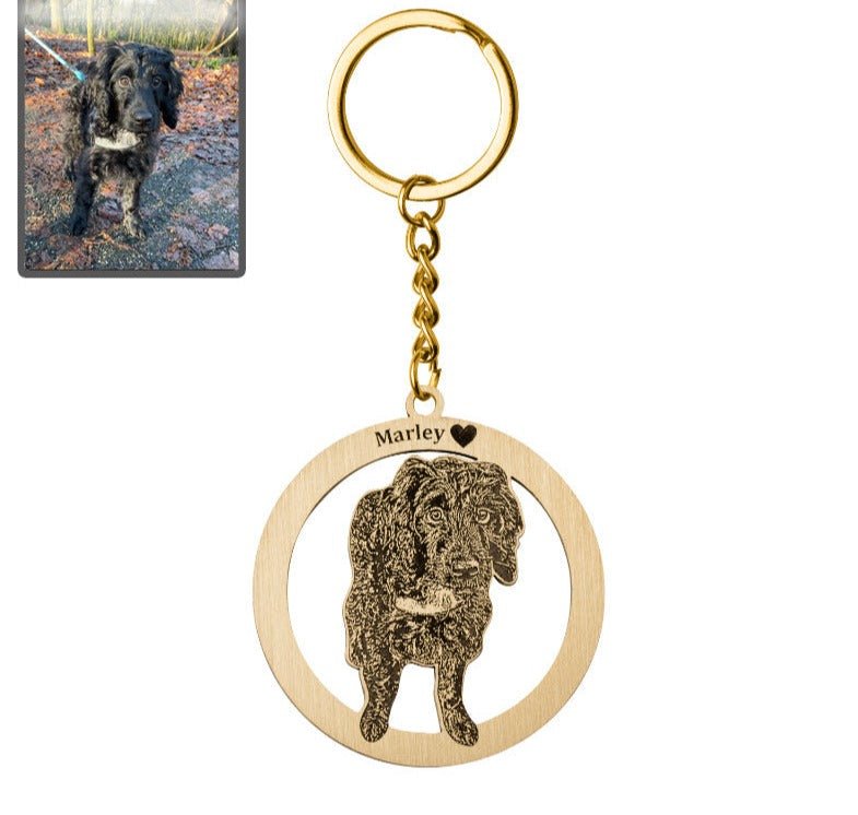 Silhouette Halo Life-Like Dog Keychain