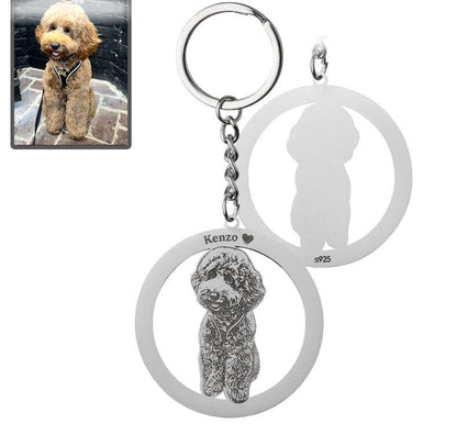 Silhouette Halo Life-Like Dog Keychain