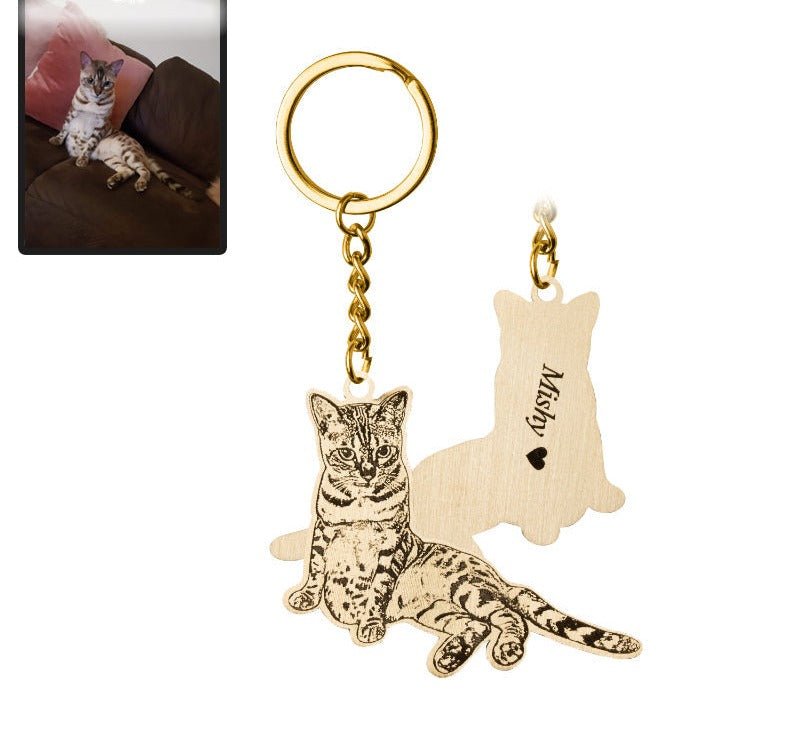 Silhouette Life-Like Cat Keychain