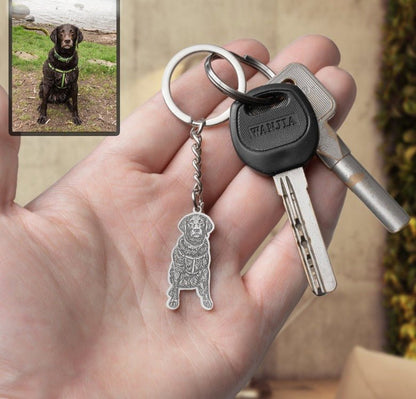 Silhouette Life-Like Dog Keychain