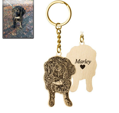 Silhouette Life-Like Dog Keychain