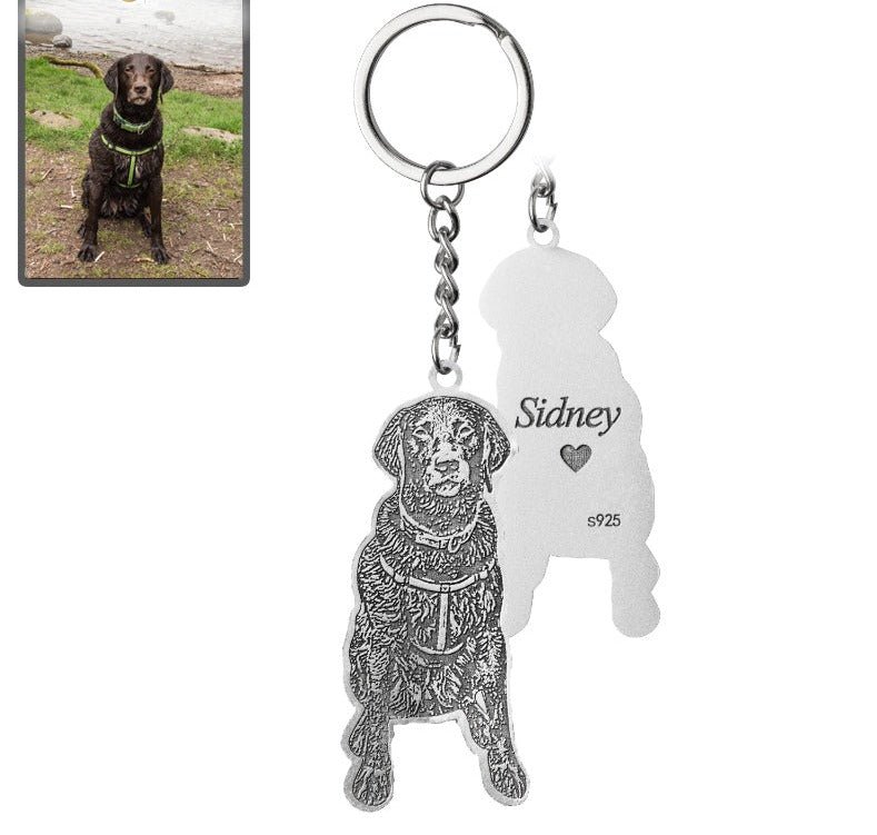 Silhouette Life-Like Dog Keychain