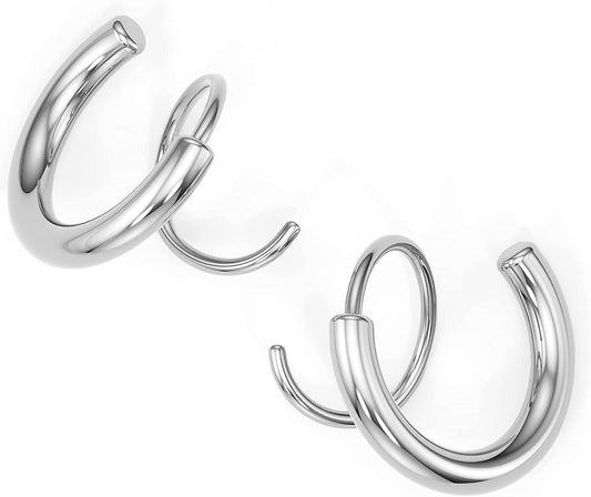 Silver Spiral Hoop Earrings