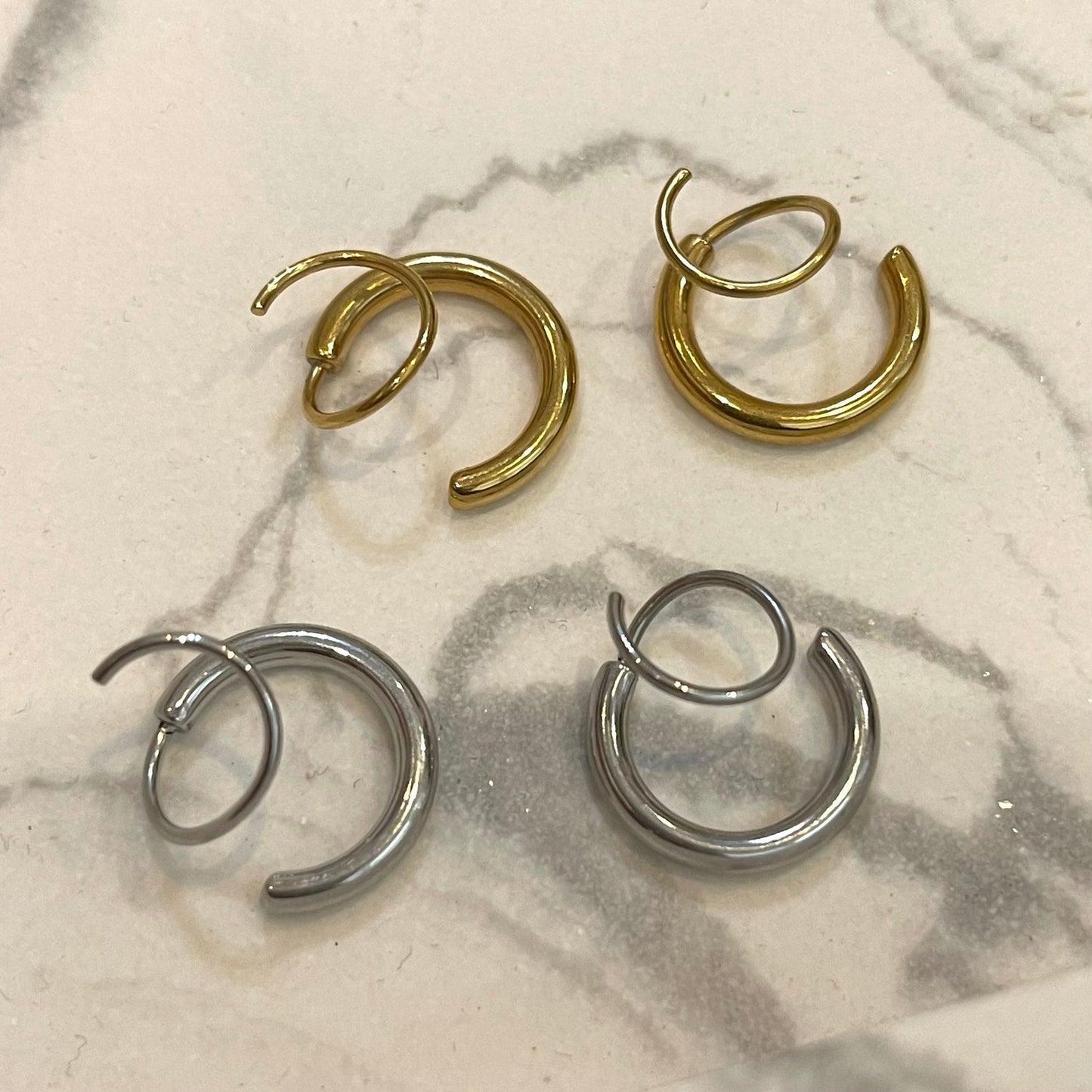 Silver Spiral Hoop Earrings