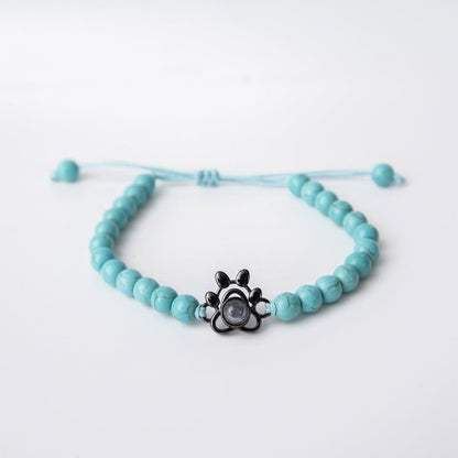 Eternity's Coastal Paw Beaded Photo Bracelet