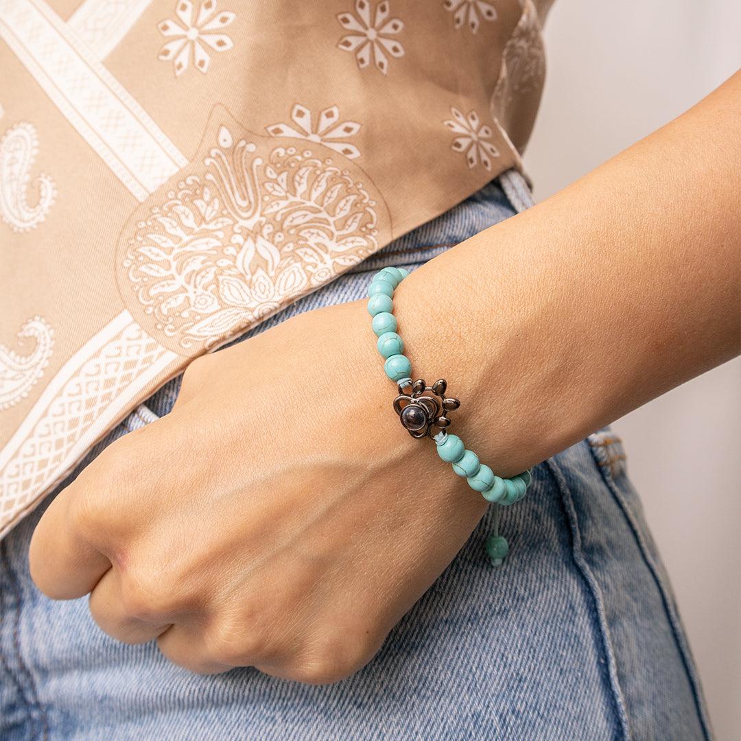 Eternity's Coastal Paw Beaded Photo Bracelet