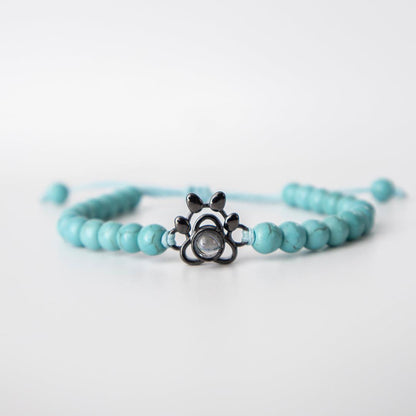 Eternity's Coastal Paw Beaded Photo Bracelet