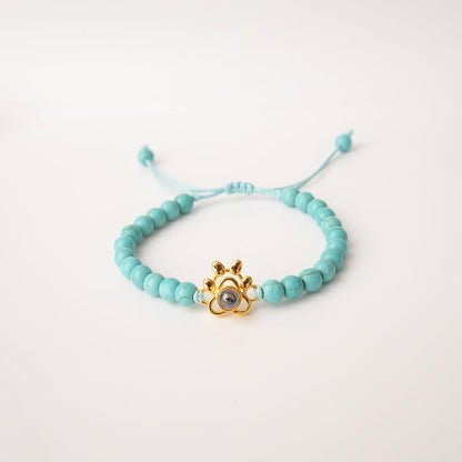 Eternity's Coastal Paw Beaded Photo Bracelet