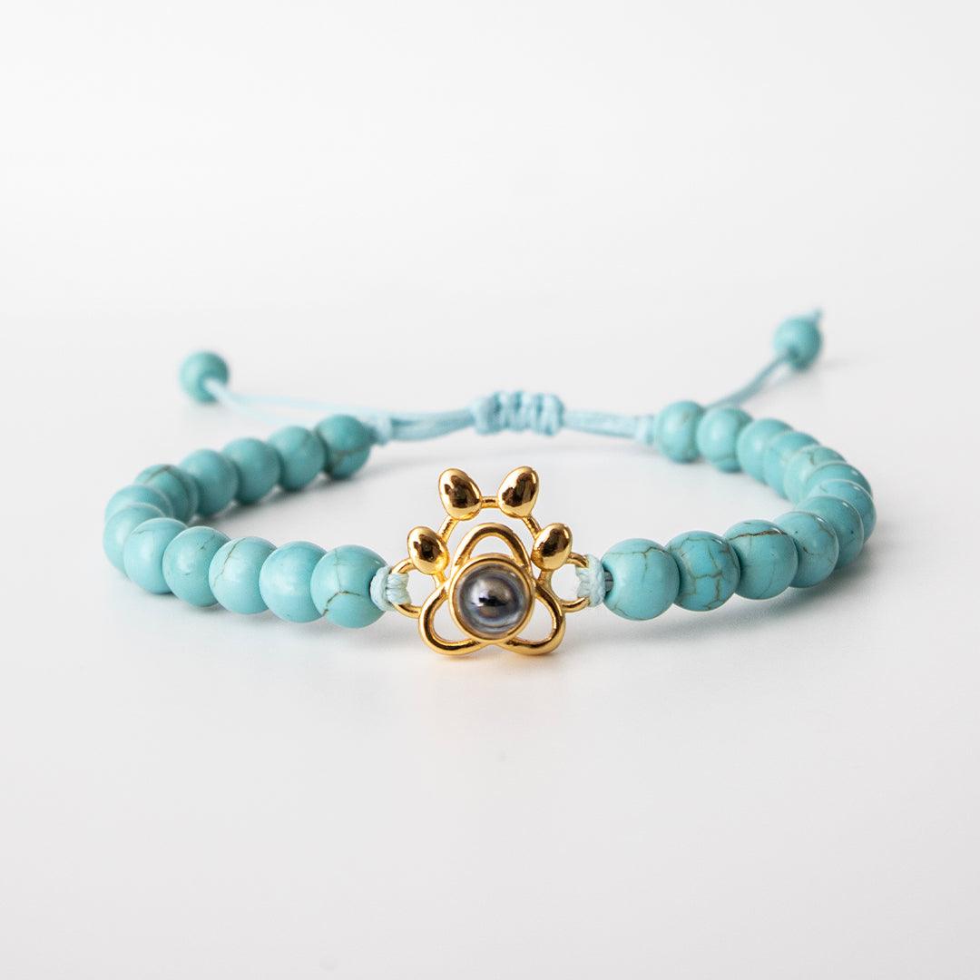 Eternity's Coastal Paw Beaded Photo Bracelet