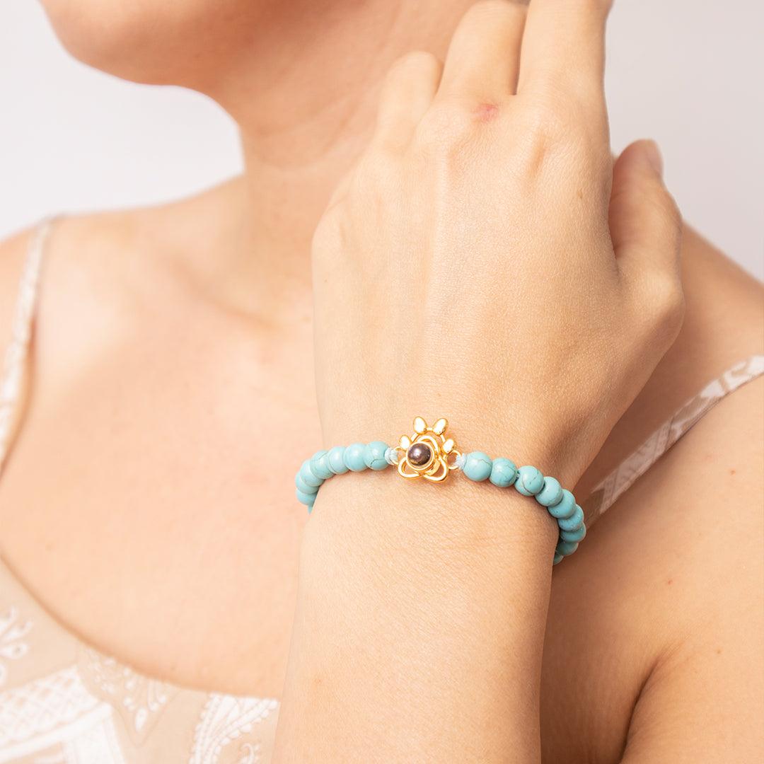 Eternity's Coastal Paw Beaded Photo Bracelet