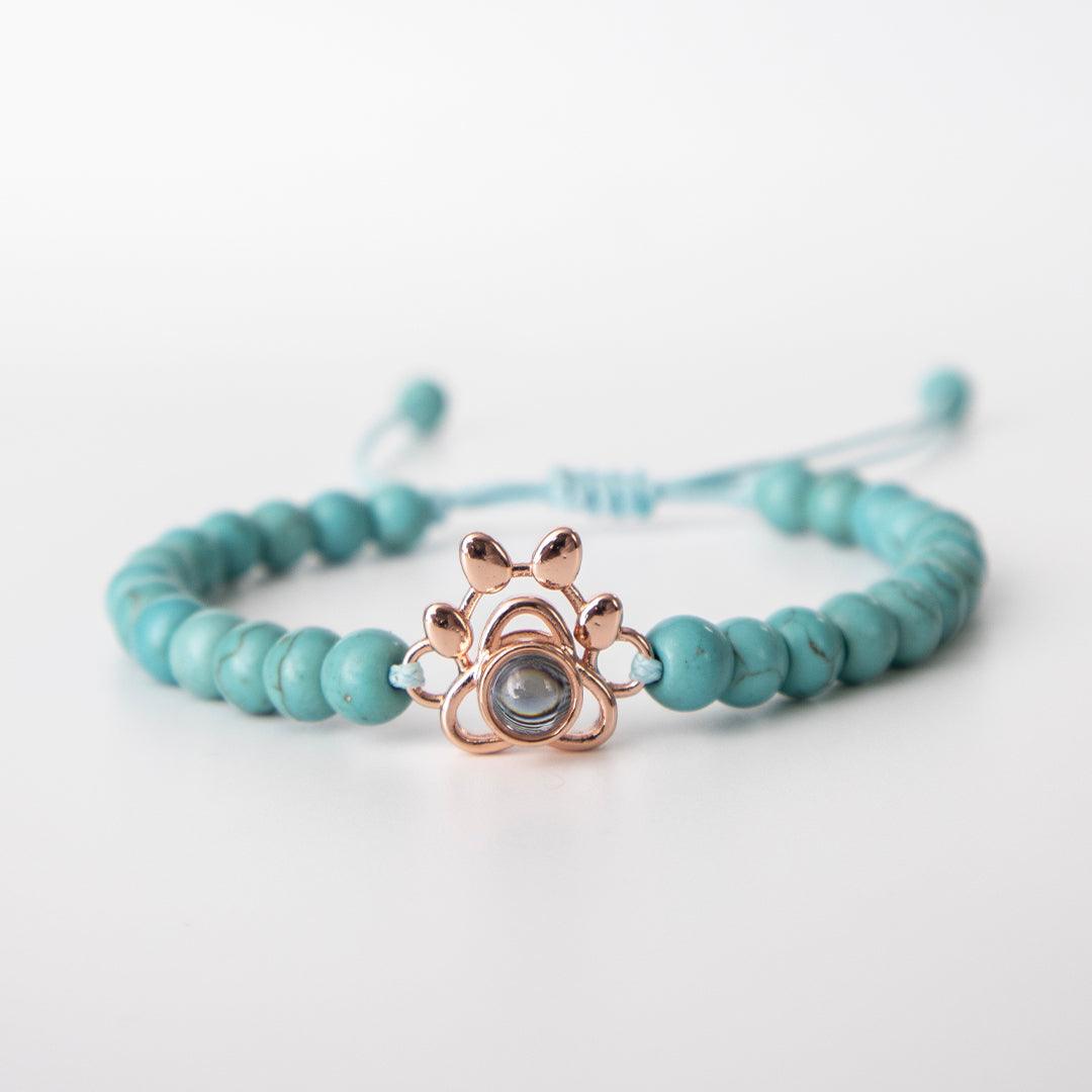 Eternity's Coastal Paw Beaded Photo Bracelet