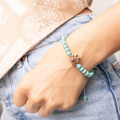 Eternity's Coastal Paw Beaded Photo Bracelet