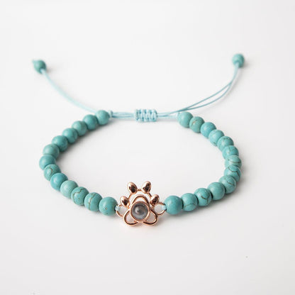 Eternity's Coastal Paw Beaded Photo Bracelet