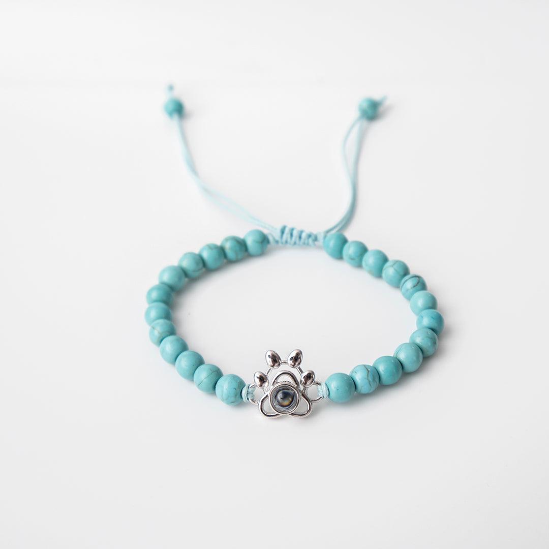 Eternity's Coastal Paw Beaded Photo Bracelet