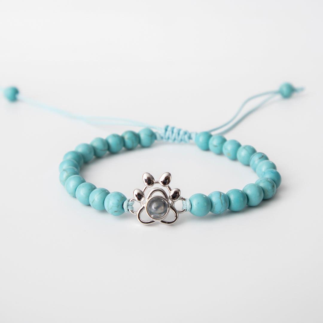 Eternity's Coastal Paw Beaded Photo Bracelet