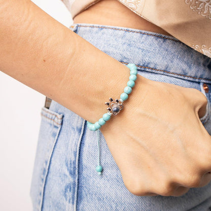 Eternity's Coastal Paw Beaded Photo Bracelet