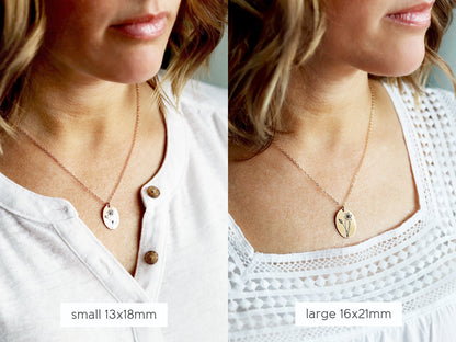 Build a Birth Flower Necklace | Oval