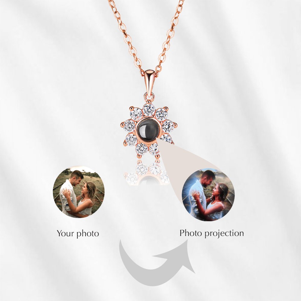 Sunflower Photo Projection Necklace Projector Necklace