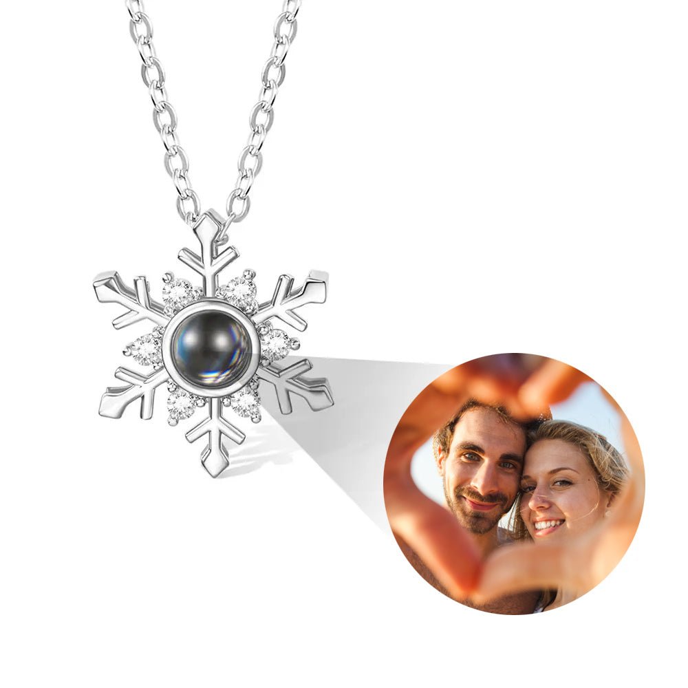 Custom Snowflake Photo Necklace