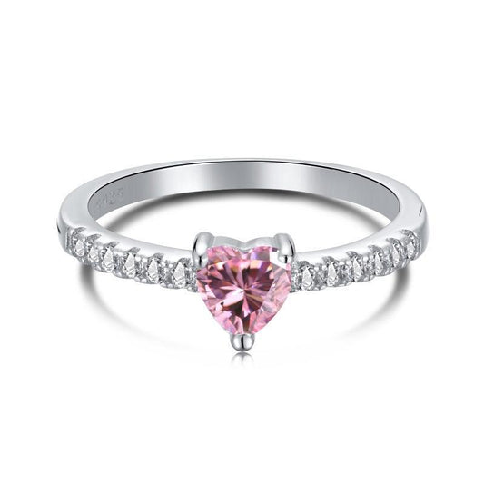 Solitaire Heart CZ Ring