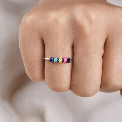 SPINNING ENAMEL FIDGET ANXIETY RING