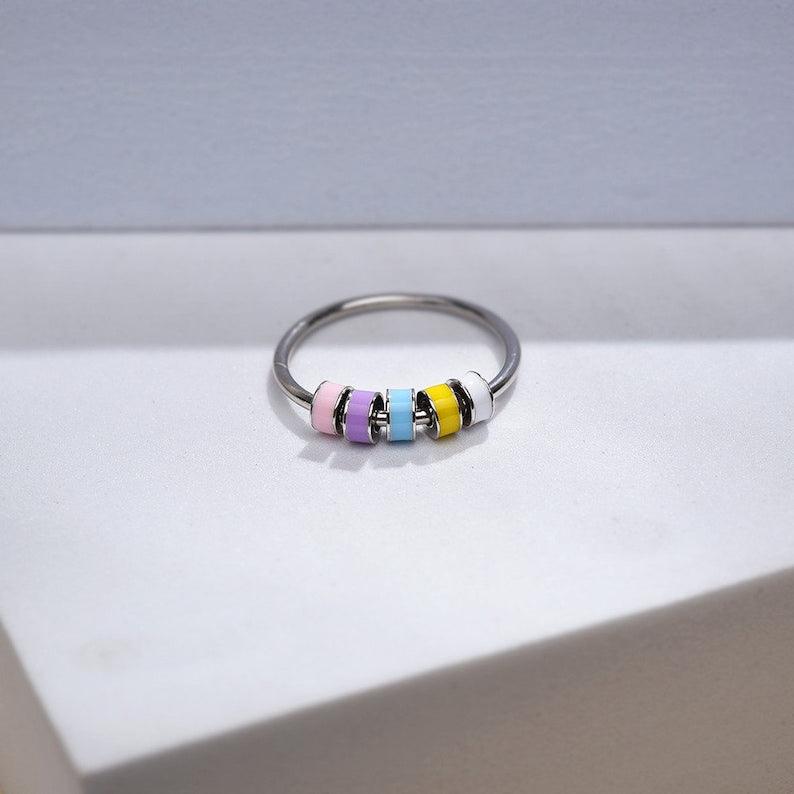 SPINNING ENAMEL FIDGET ANXIETY RING