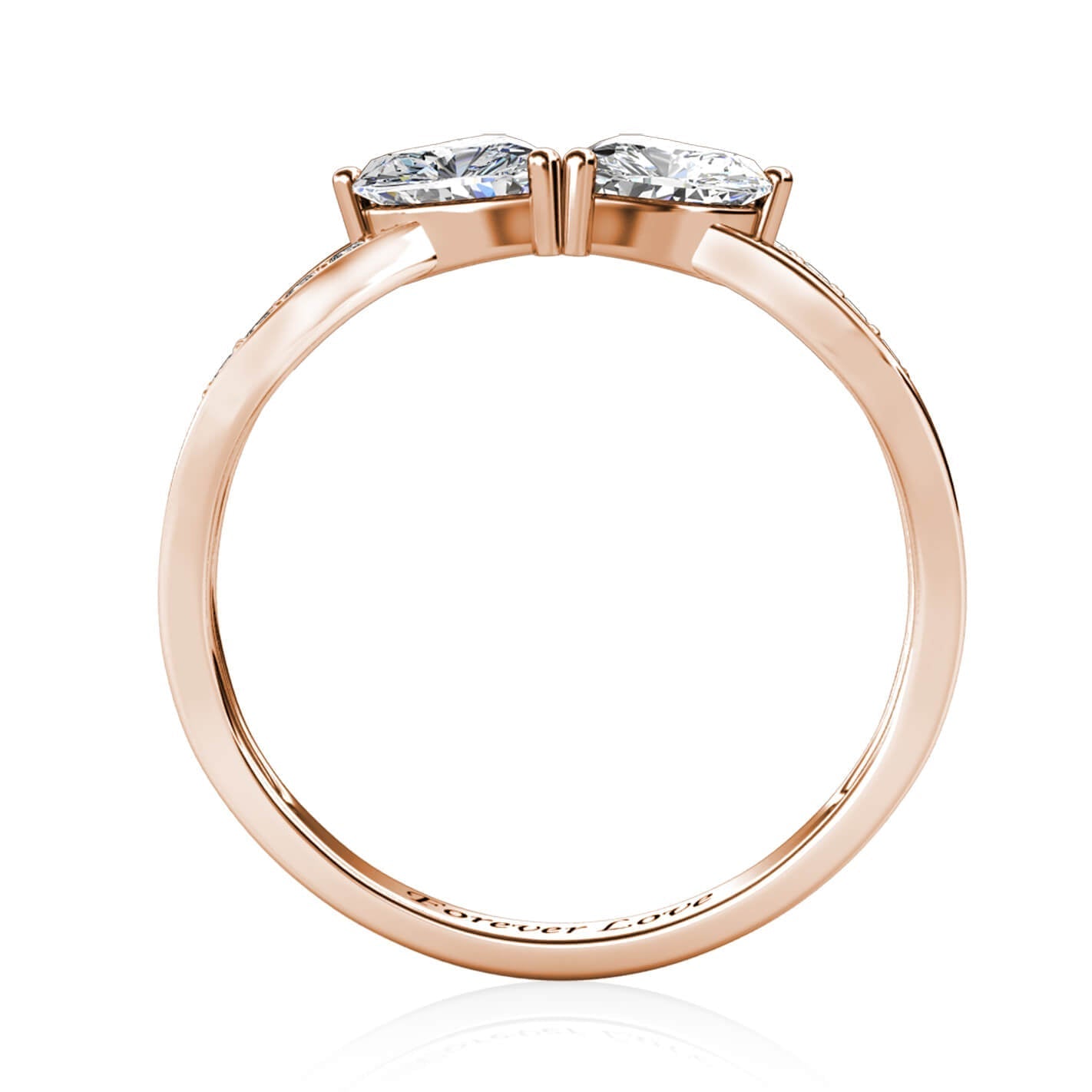 Custom Two Birthstones Ring - Rose Gold