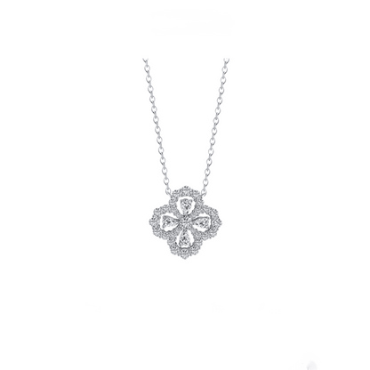 Sterling Silver Iced Clover Necklace