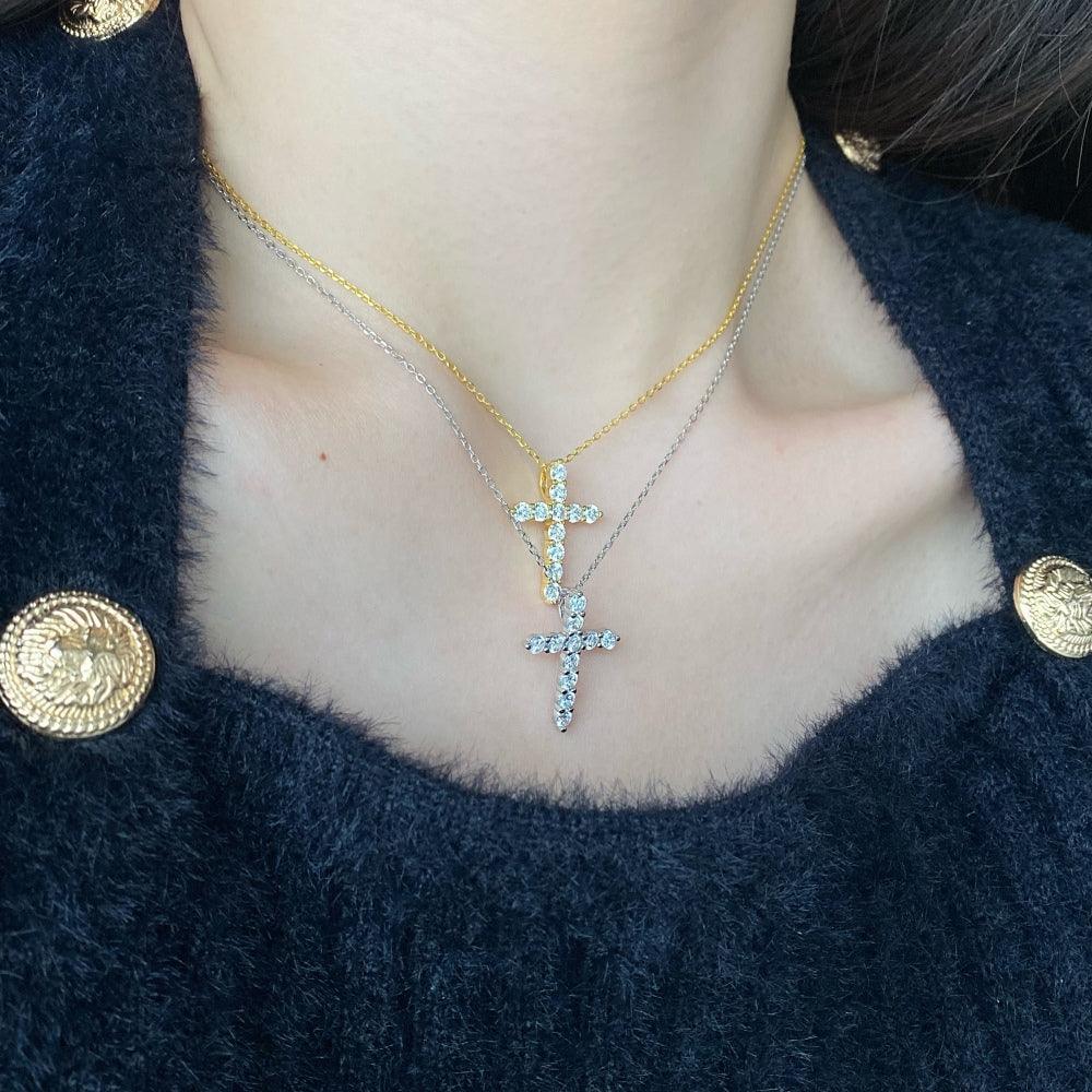 Sterling Silver Mini Cross Pendant Necklace