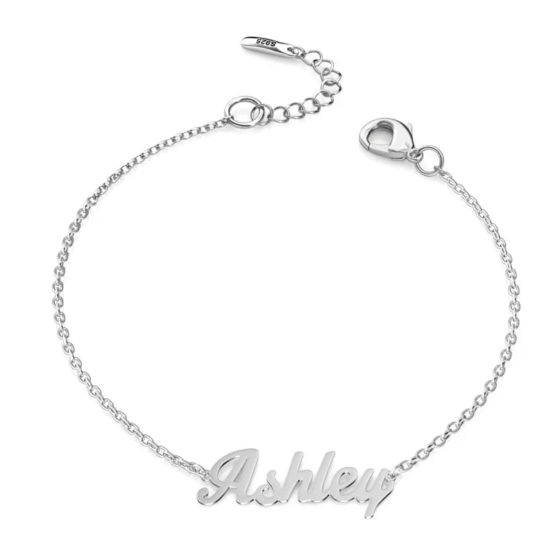 Sterling Silver Name Bracelet, Name Jewellery for Her, Custom Name Bracelet Gold/Silver/Rose Gold