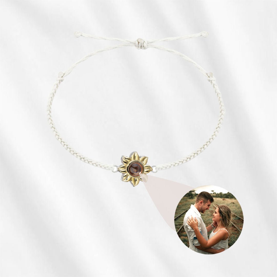 Photo Projection Bracelet Sunflower Braided Rope - Customodish